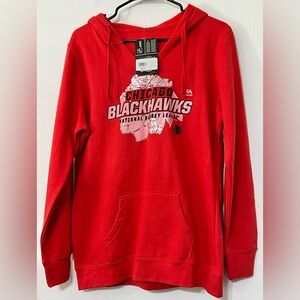 Majestic NHL Chicago Blackhawks Hockey Women’s Red Hoodie